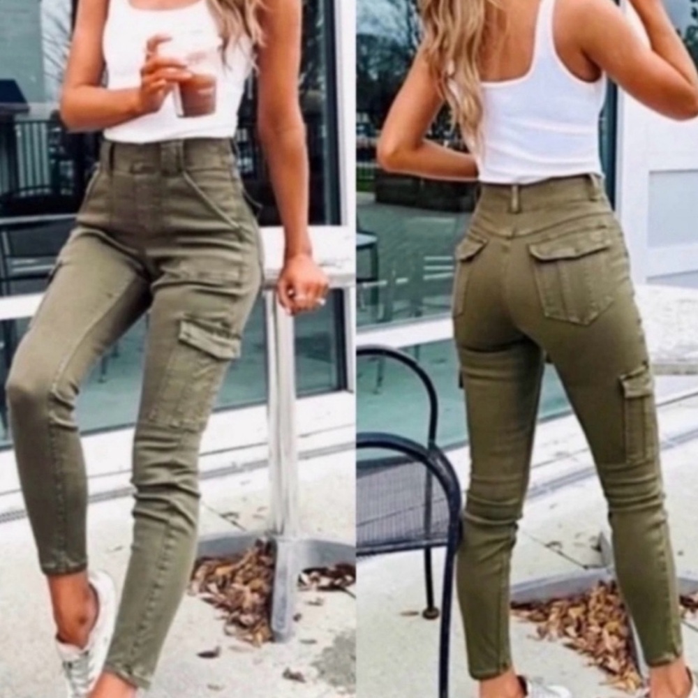 SPANX Olive Green Cargo Ankle Pants